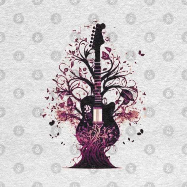 Acoustic Guitar Tree of Life Guitar Player Nature Guitarist by Clouth Clothing 